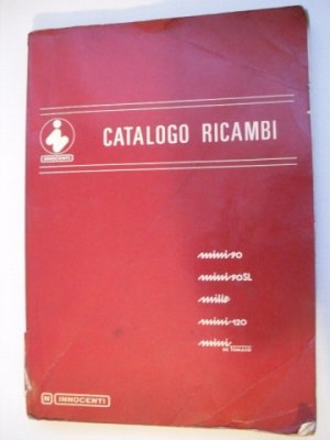 Catalogue de pièces de rechange pour  INNOCENTI  MINI 90, 90 SL, MILLE, MINI 120, MINI De Tomaso