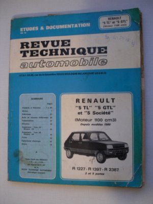 Revue Technique Automobile pour Renault 5 TL, GTL et Société depuis modèle 1980